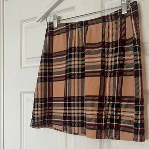 Plaid Pink and Black Women's Elastic waist Skirt